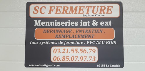 Choquet Stéphane SC FERMETURE, Menuisier à La Cauchie